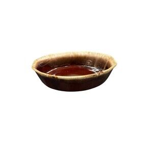 McCoy Pottery Oven Proof Casserole Dish 7070 Brown Drip Ware Glazed USA 9”x6”
